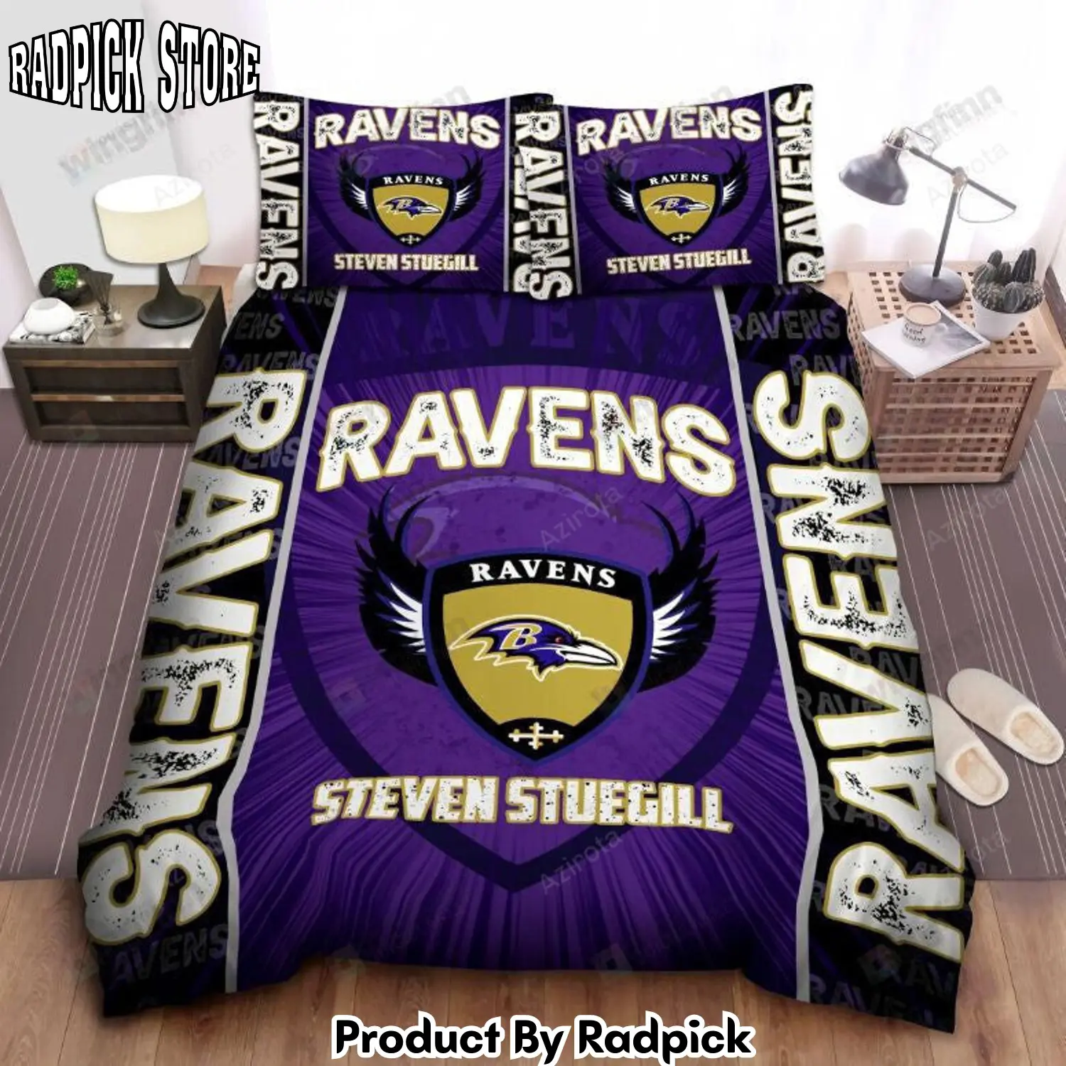 Radpick baltimore ravens 3pcs bedding set duvet cover and pillow cases 1556 rp3278516